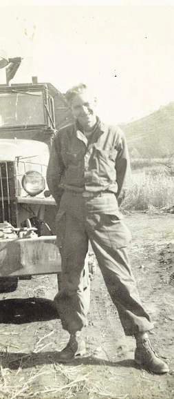 In front of truck driven while on front lines of Korea