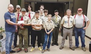 Scout troop receives donation