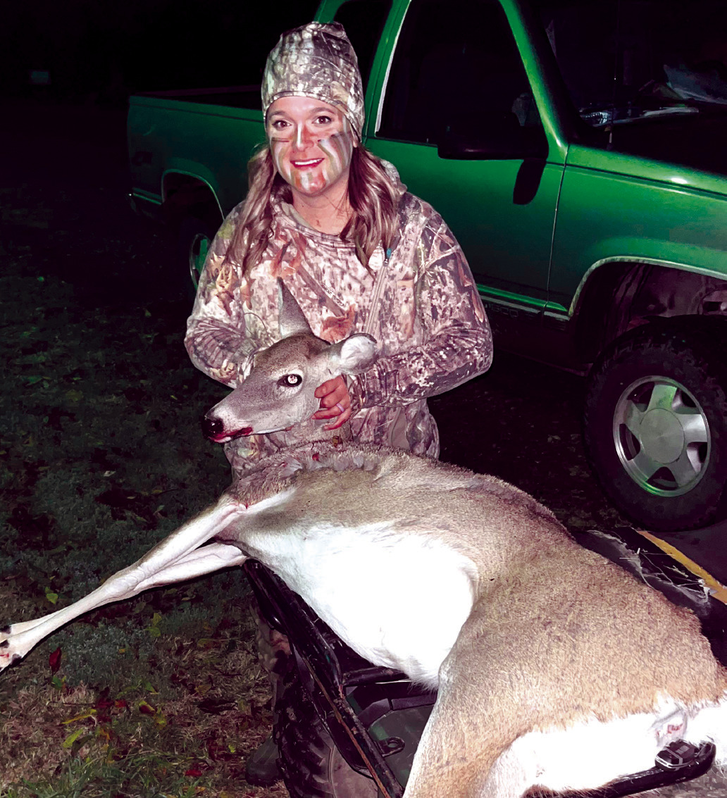 Amber Whitworth of Muldrow used a muzzle loading gun to kill this doe on Oct. 25. SUBMITTED PHOTO