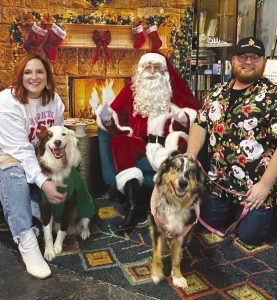 Four-legged family members visit Santa