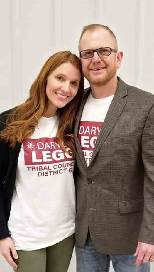 District 6 Tribal Councilman Daryl Legg (right) with his wife, Ashley. SUBMITTED PHOTO