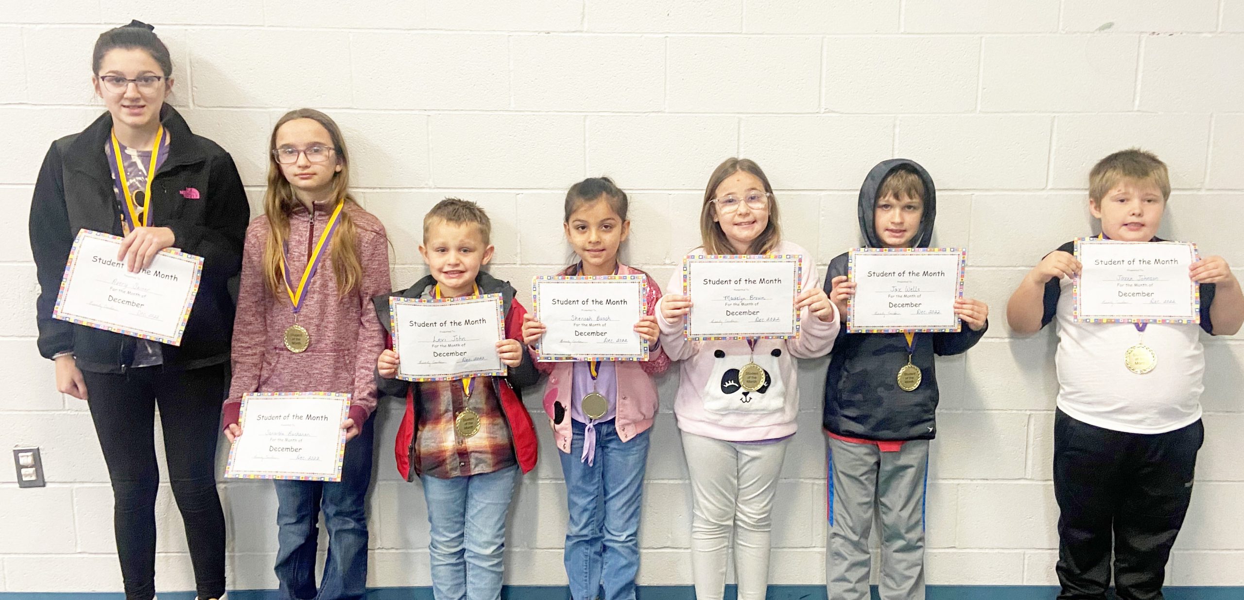 Central Elementary Students of the Month