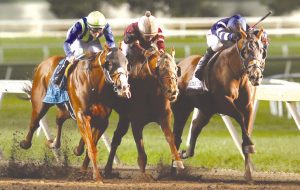How Did He Do That, at 44-1 odds, wins Oklahoma Derby